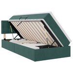 vidaXL Lit avec rangement et LED Vert foncé 90 x 200 cm Velours