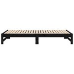 vidaXL Lit coulissant Noir 2x(100x200) cm Bois de pin massif