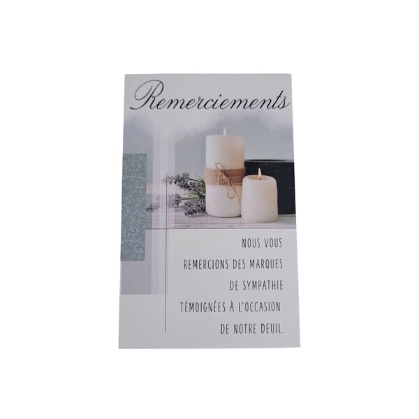 Carte De Voeux - Condoléances - 5 Cartes Remerciements Bougies