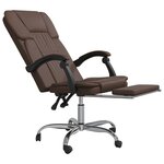 Chaise fauteuil siège pivotante de inclinable de bureau informatique étude similicuir brun 02_0024258