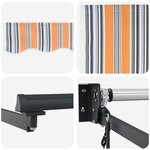 vidaXL Auvent Rétractable Multicolore 500 × 300 cm Tissu et Métal