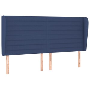 vidaXL Tête de lit avec oreilles Bleu 163x23x118/128 cm Tissu