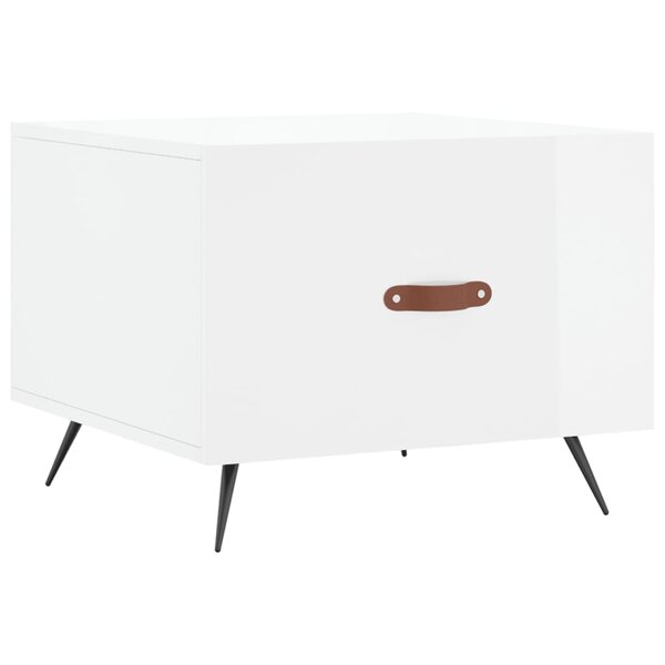 vidaXL Table basse blanc brillant 50x50x40 cm bois d'ingénierie