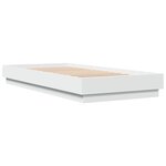 vidaXL Cadre de lit sans matelas avec lumières LED blanc 100x200 cm