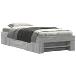 vidaXL Cadre de lit sonoma gris 75x190 cm bois d'ingénierie