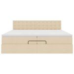VidaXL Cadre de lit ottoman avec matelas crème 200x200 cm tissu