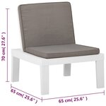 vidaXL Chaises de salon de jardin et coussins lot de 2 Plastique Blanc