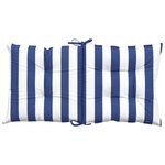 vidaXL Coussins de chaise à dossier bas lot de 2 rayures bleu et blanc