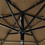 vidaXL Parasol de jardin à 3 niveaux avec mât en aluminium taupe 2 m
