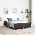 vidaXL Lit à ressorts Marron 140 x 190 cm Tissu  Bois Engineered