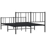 vidaXL Cadre de lit métal sans matelas avec pied de lit noir 140x200cm