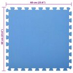 vidaXL Tapis de sol de piscine 12 Pièces Bleu 4 32 ㎡ Mousse EVA
