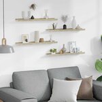 vidaXL Étagères murales 4 Pièces blanc et chêne sonoma 60x9x3 cm