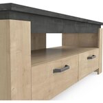 Meuble TV AUSTIN - Taille écran max 55' (140 cm) - chêne Hamilton et Sidewalk - 140 x 42 x 47 cm