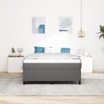 vidaXL Lit Box Spring avec Matelas Gris Clair 160x200 cm Tissu Velours