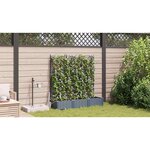 vidaXL Pots de jardin Gris clair 120 x 40 x 126 cm Acier