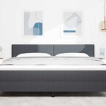 vidaXL Tête de lit LED avec tête de lit Gris foncé 180 cm Polyester