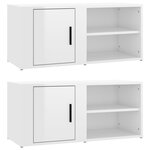 vidaXL Meubles TV 2 Pièces Blanc brillant 80x31 5x36 cm Bois d'ingénierie