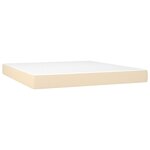 vidaXL Sommier à lattes de lit avec matelas LED Crème 180x200 cm Tissu