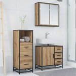 vidaXL Ensemble de mobilier de salle de bain 3 Pièces Chêne artisanal