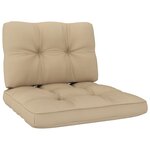vidaXL Chaises de jardin lot de 2 avec coussins beige Pin imprégné