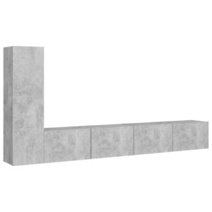 vidaXL Ensemble de meubles TV 3 Pièces Gris béton Bois d'ingénierie