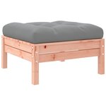 vidaXL Repose-pieds de jardin et coussins lot de 2 bois massif douglas