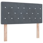 vidaXL Lit à ressorts ensachés avec matelas gris foncé  100x200 cm  velours