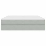 vidaXL Lit avec rangement et matelas Gris clair 200 x 200 cm Velours