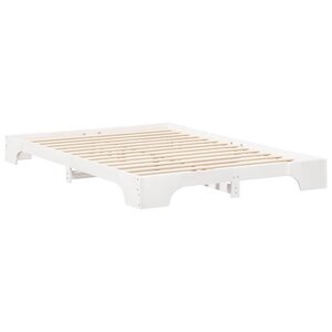 vidaXL Cadre de lit surélevé avec stockage Blanc bois