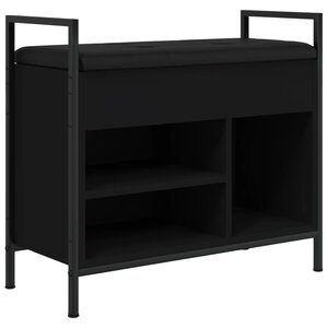 vidaXL Banc à chaussures noir 65 5x32x57 5 cm bois d'ingénierie