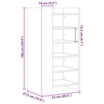 vidaXL Armoire à chaussures sonoma gris 52x37 5x100 cm