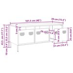 vidaXL Meuble TV blanc 101 5x39x43 5 cm acier laminé à froid