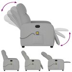 vidaXL Fauteuil de massage inclinable électrique gris nuage tissu