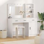 vidaXL Table de Toilette avec tiroir 2 Pièces Blanc 78.5 x 41 x 135 cm