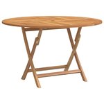vidaXL Table pliable de jardin Ø 110x75 cm bois massif de teck