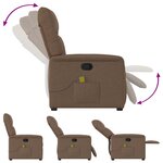 vidaXL Fauteuil de massage inclinable Marron Tissu