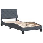 vidaXL Cadre de lit sans matelas gris foncé 90x190 cm velours