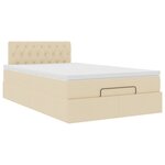 vidaXL Lit ottoman avec matelas et LED crème 120x190 cm tissu