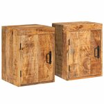 vidaXL Table de chevet 2 Pièces Marron Bois de mangue massif
