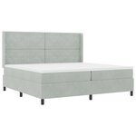 lit box spring vidaXL avec matelas et lumière LED gris clair 200x200 cm en velours