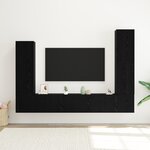 vidaXL Ensemble de Meubles TV 4 Pièces Mural Chêne Noir Bois Ingénierie