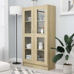 vidaXL Armoire à vitrine Chêne sonoma 82 5x30 5x150 cm Bois ingénierie