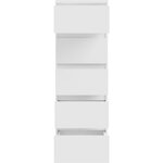 Commode CHELSEA 5 tiroirs - 41 8 x 42 2 x 128 1 cm- blanc mat