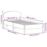 vidaXL Cadre de lit sans matelas cire marron 90x200 cm bois pin massif