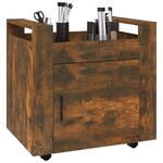vidaXL Chariot de bureau Chêne fumé 60x45x60 cm Bois d'ingénierie