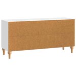 vidaXL Meuble TV Blanc brillant 102 x 34 5 x 50 cm Bois d'ingénierie