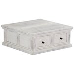 vidaXL Table basse Blanc 70x70x30 cm Bois de manguier massif