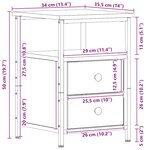 vidaXL Tables de chevet 2 pièces Chêne noir 34 x 35 5 x 50 cm Bois d'ingénierie