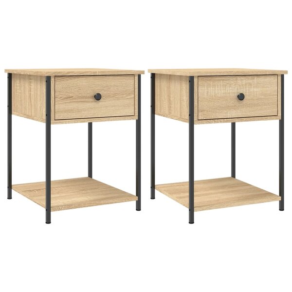 vidaXL Tables de chevet 2 Pièces chêne sonoma 44x45x58 cm bois ingénierie